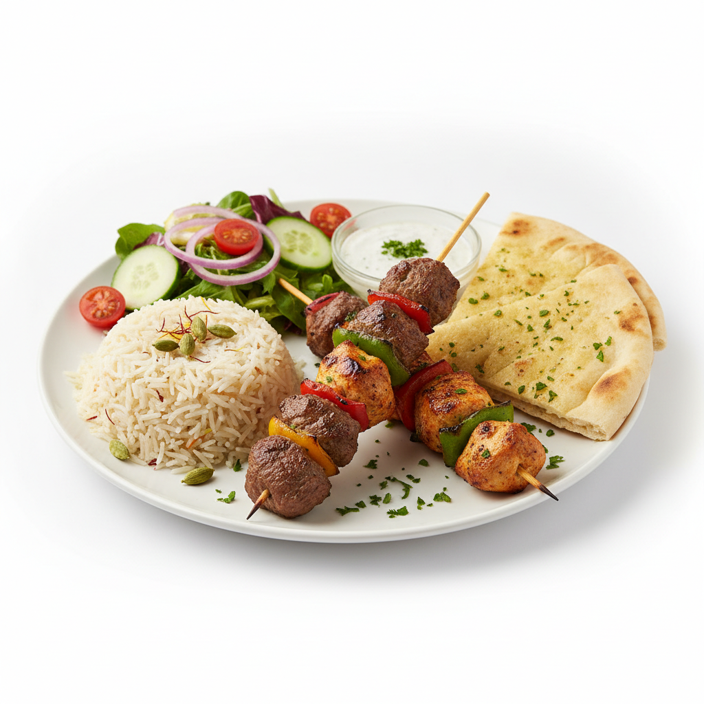Beef or Chicken Kebab Plate