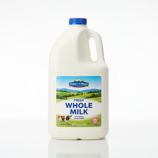 Fresh whole milk jug