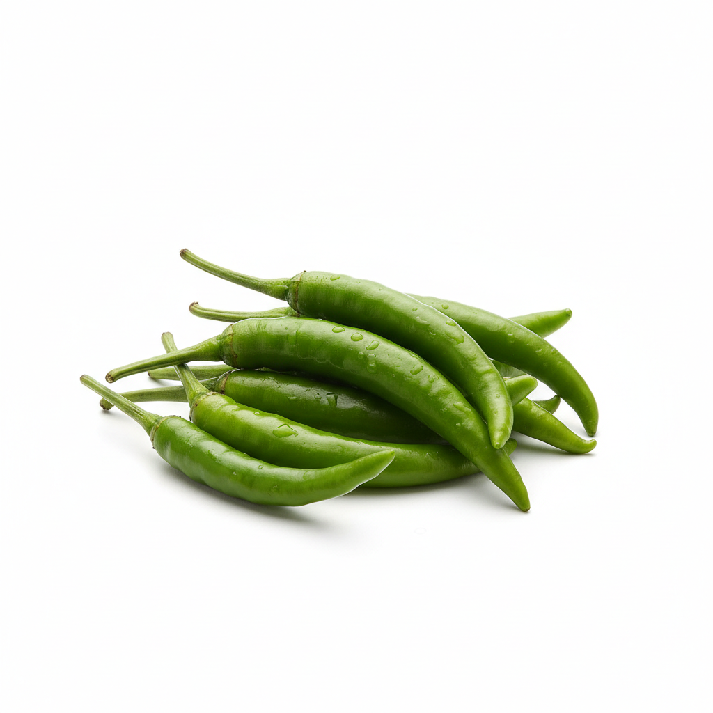 Fresh green chilies