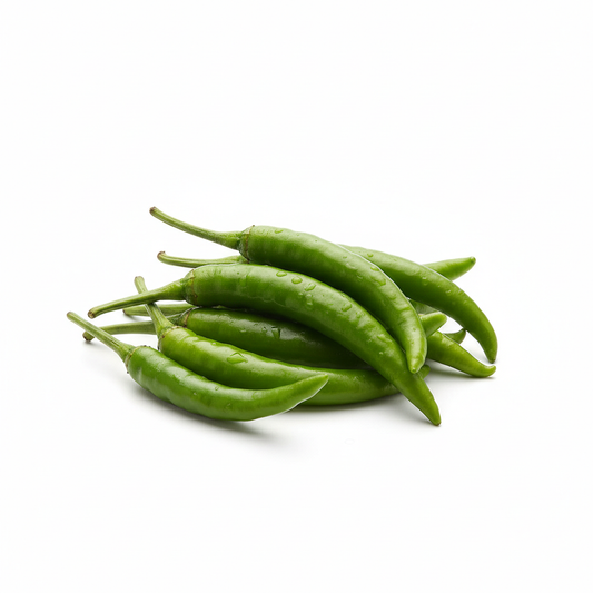 Fresh green chilies